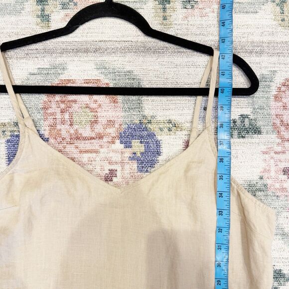 Rachel Zoe Womens Beige Linen Slip Dress Size 14 Minimalist Resort Beachy Staple - Picture 5 of 6